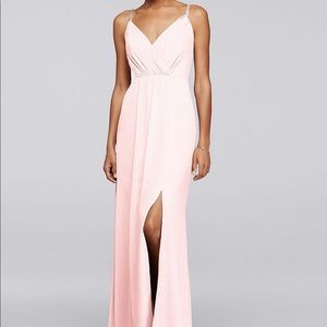 Long bridesmaid dress w/ beaded straps